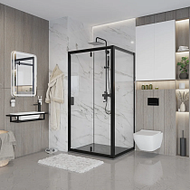 Душевой уголок Niagara Nova NG-83-11AB-A90B 110x90, прямоугольный, черный