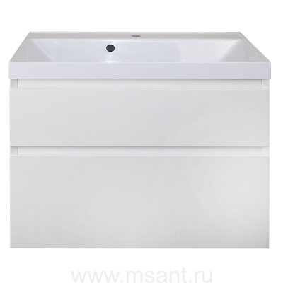 Комплект тумба Azario Velluto 80 800х450х660 подвесная, с раковиной Slim 80, белый матовый (CS00088603)