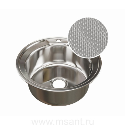 Мойка круг d 51 (0,8) вып 3 1/2 MIXLINE (глуб чаши 18см) с сифоном ДЕКОР