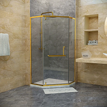Душевой уголок RGW Hotel HO-084-G 100x100x195 см, профиль золото, стекло прозрачное