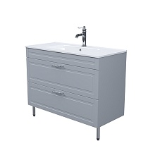 Тумба с умывальником, напольная, 100 см, светло-серый, Oxford, IDDIS, OXF10L1i95K подходит умыв. 0131000i28