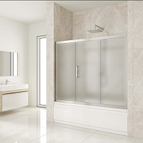 Шторка на ванну Kubele DE019P3-MAT-CH 170х150 см, профиль хром