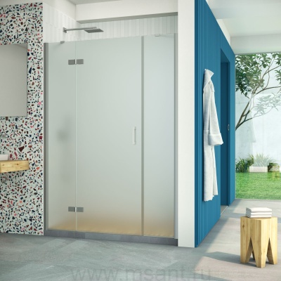 Дверь в душевой проем Vegas Glass AFP-F Retta 140 07 10 L профиль матовый хром стекло сатин