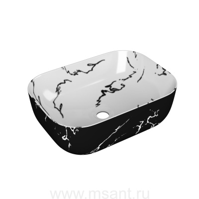 Умывальник Point Вега 46 PN43711WB прямоугольный, белый и черный