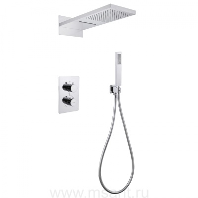 Душевая система ABBER Weiss Insel AF8052 скрытого монтажа без излива, термостат, хром