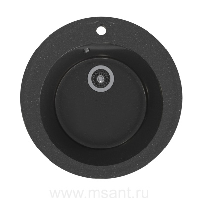 Мойкa MIXLINE ML-GMS01 СТАНДАРТ круглая, черный (308), 470мм (глуб. чаши 180)