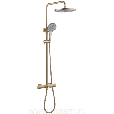 Душевая стойка ABBER Thermostat AF8516G с термостатом и изливом, золото матовое