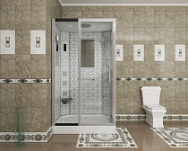 Душевая кабина Niagara Lux NG-7711WL (90x120х215) низкий поддон(15см),дверь раздвижная,стенки серебро,6 мест