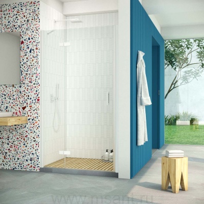 Дверь в душевой проем Vegas Glass AFP Retta 90 01 01 L, профиль белый, стекло прозрачное