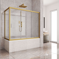 Шторка на ванну Kubele DE019PR3-CLN-BR 170х75 см, профиль бронза