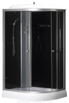 Душевая кабина LORANTO SUNWAY (120х80х215) с низким поддоном 13 см черное закаленное стекло 4 мм профиль хром (CS-66121L G 120)