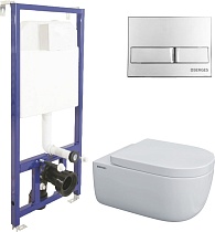 Комплект Berges NOVUM525, кнопка L3 хром глянец, унитаз EGO XL Rimless, сиденье Toma SO