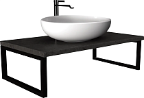 Столешница с раковиной 1MarKa Grunge Loft 90 бетон темно-серый