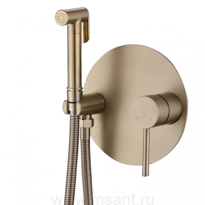 Смеситель ABBER Emotion AF8826G с гигиеническим душем, золото матовое