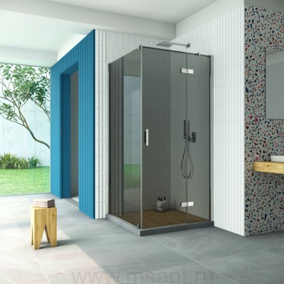 Душевой уголок Vegas Glass AFP-Fis Retta 120*90 08 07 R профиль глянцевый хром стекло графит