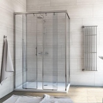 Душевой уголок GuteWetter Slide Rectan GK-865 левая 150x80 см стекло бесцветное, профиль хром