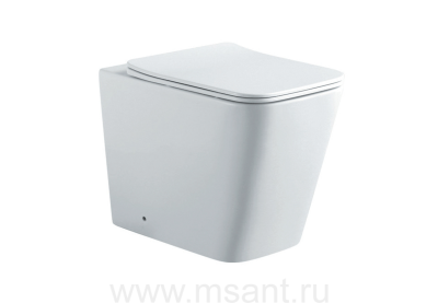 Унитаз напольный приставной безободковый AQUATEK ЛИБРА New AQ1908N-00 540*355*410 мм, горизонтальный выпуск, тонкое сиденье с механизмом плавного закрывания, крепеж 