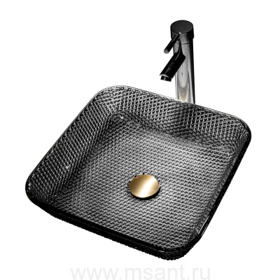 Раковина накладная стеклянная ABBER Glas AK2311B черная