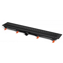 Душевой лоток AZARIO D50 Medium 750 мм, боковой слив, пластиковый, перфорированная решетка, черный (AZ-CH 750/50 MC)