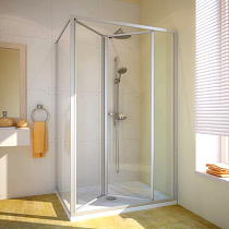 Душевой уголок GuteWetter Practic Rectan GK-404 правая 120x75 см стекло бесцветное, профиль матовый хром