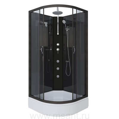 Душевая кабина Niagara Classic NG-6501-14BKTG (90х90х210) средний поддон(26см),черный,стекло тонированное