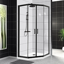 Душевой уголок BelBagno Uno 195 P 2 90 C Nero профиль черный, стекло прозрачное