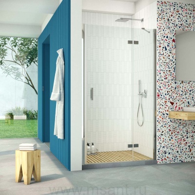 Дверь в душевой проем Vegas Glass AFP Retta 110 08 01 R, профиль глянцевый хром, стекло прозрачное