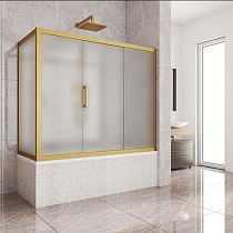 Шторка на ванну Kubele DE019PR3-MAT-BR 170х75 см, профиль бронза