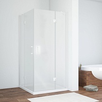 Душевой уголок Vegas Glass AFA NOVO 80 01 10, профиль белый, стекло сатин