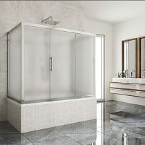 Шторка на ванну Kubele DE019P3U-MAT-CH 170х75 см, профиль хром