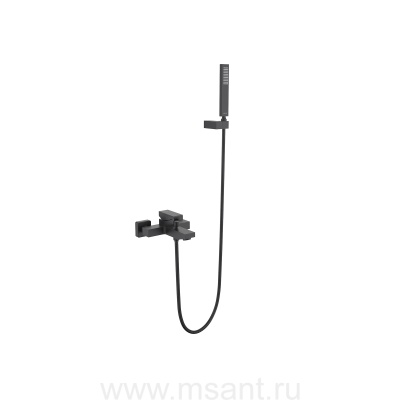 Смеситель для ванны с душевым набором AQUATEK, матовый черный AQ1649MB ЛИБРА