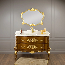 Мебель для ванной Migliore Virginia 139 орех темный глянцевый (тумба+столешница+раковина)