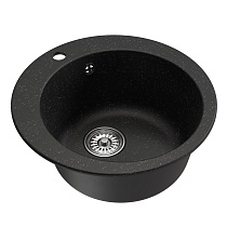 Мойкa MIXLINE ML-GM13 круглая, черная (308), 495мм (глуб. чаши 200)