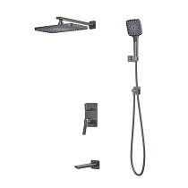 Встраиваемая система с тропическим, ручным душем и изливом, матовый графит, Parker, IDDIS, PARGM03i68м душем, матовый графит, Parker, IDDIS, PARGM03i68