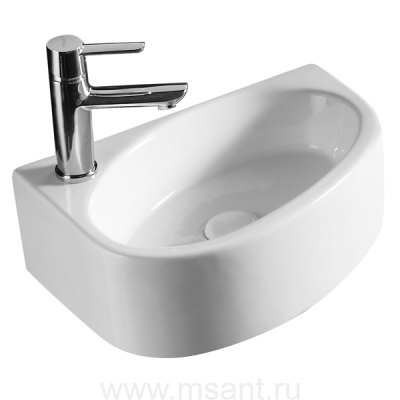 Раковина Azario 42х29х14, подвесная левая, белая