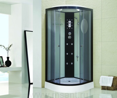 Душевая кабина Niagara Ultra NG-1902-01 (100х100х220) низкий поддон(16см),черный,стекло тонированное,4 места 