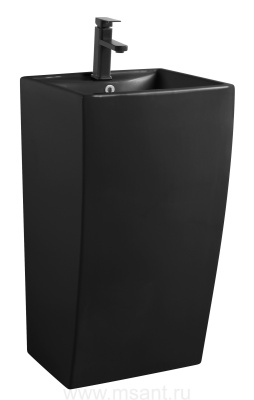 Раковина напольная Azario COMELLA 480х420х830 отдельностоящая прямоугольная, черный матовый
