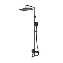 Душевая система с тропическим душем и изливом, матовый черный, Parker, IDDIS, PARBL3Fi06