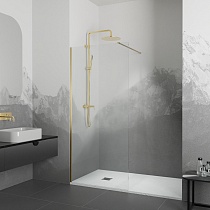 Перегородка для душа RGW WA-10G + Душевая стойка RGW SP-31G (Прозрачное, 900)