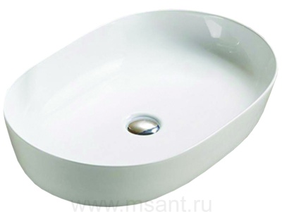 Раковина Azario накладная 600х415х135 белый глянец