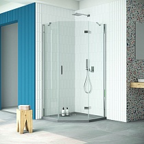 Душевой уголок Vegas Glass AFA-Pen Retta 100 08 01 R профиль глянцевый хром стекло прозрачное