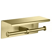 Aquatek AQ4909BG ОБЕРОН бумагодержатель двойной с полкой, шлиф. золото