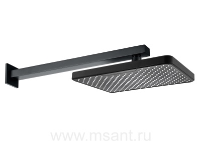Верхний душ настенный 305х205мм AQUATEK, матовый черный AQ2081MB 
