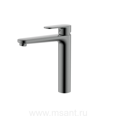 Смеситель Aquatek AQ1804BGM НИКА для раковины высокий 190 без донного клапана, оружейная сталь
