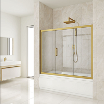 Шторка на ванну Kubele DE019P3-CLN-BR 170х150 см, профиль бронза