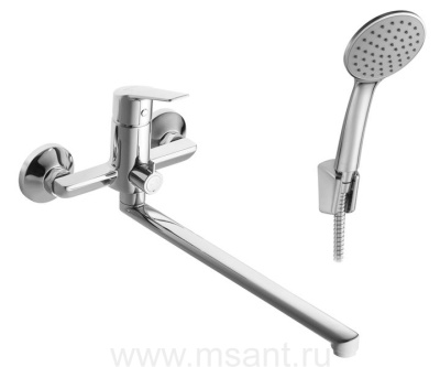 Смеситель Santek Венга для ванны-душа длинный излив, с аксессуарами, хром WH5A12003C001