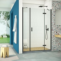 Дверь в душевой проем Vegas Glass AFP-F Retta 150 02М 01 R профиль черный матовый стекло прозрачное