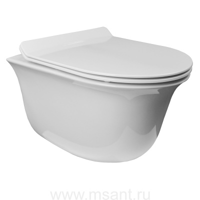 Унитаз подвесной Azario Felice 490х360х360 безободковый, быстросъемное сиденье микролифт