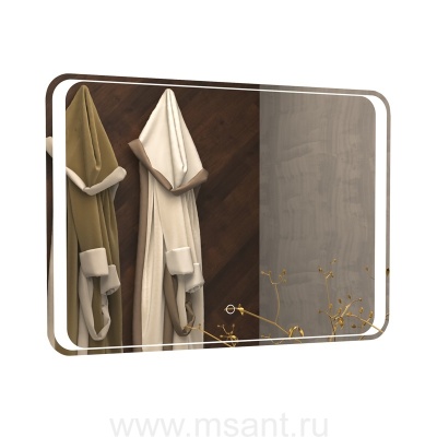 Зеркало AZARIO Valeria 800х600, влагостойкое, c подсветкой и диммером