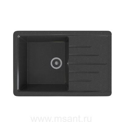 Мойкa MIXLINE ML-GMS07 СТАНДАРТ с крылом, черный (308), 750*495*190мм